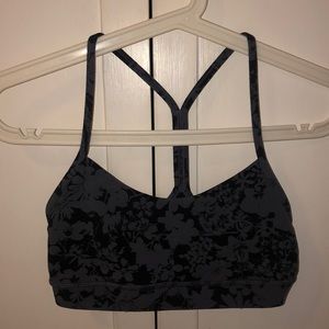 Lululemon Black & Grey Floral Sports Bra